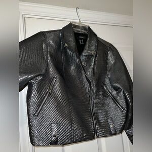 Forever 21 Metallic Shine biker/rocker jacket size M